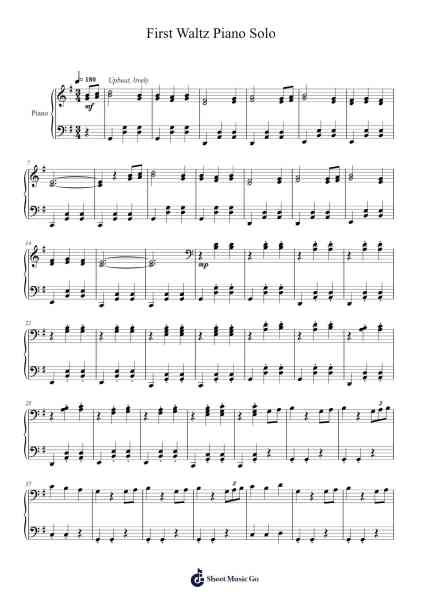 First Waltz Piano Solo Sheet Music by Ian Michael Larsen-Arr.Davehume