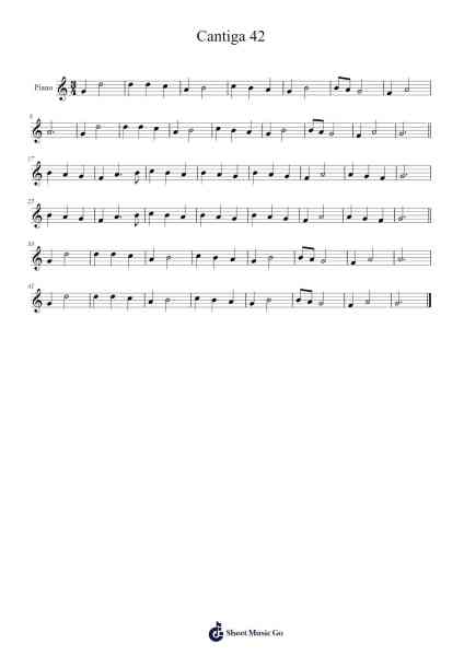 Cantiga 42 Sheet Music by Alfonso X of Castile-Arr.Danbraith