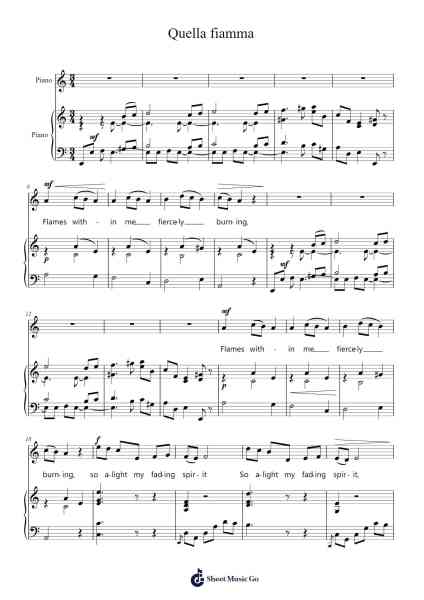 Quella fiamma Sheet Music by -Arr.Chandys Jehan
