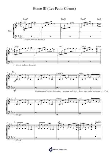 Home III (Les Petits Coeurs) Sheet Music by Greykeith Deanlome-Arr.Priestsey