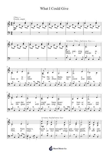 What I Could Give Sheet Music by Julie Hiatt Higgins-Arr.Jesvin