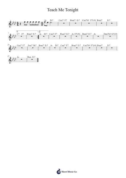 Teach Me Tonight 樂譜由 Diana Krall - 編曲 Huttwer Sampland