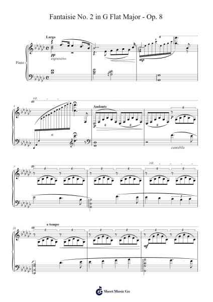 Fantaisie No. 2 in G Flat Major, Op. 8 Sheet Music by N. Wooden-Arr.Hula