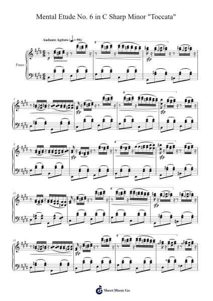 Mental Etude No. 6 in C Sharp Minor "Toccata" Sheet Music by J. Javier-Arr.Bronjean
