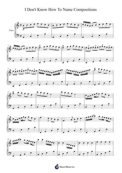 I Don't Know How To Name Compositions Sheet Music by Coraline Hippensteel-Arr.Chloekeats