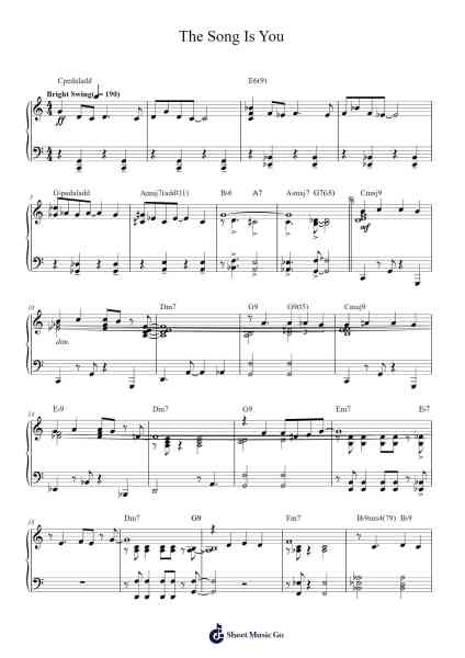 The Song Is You Sheet Music by Jerome Kern-Arr.Yuledawn