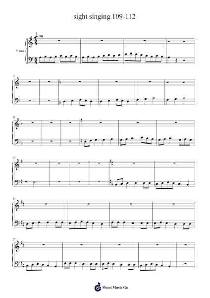 sight singing 109-112 Sheet Music by nietod2367-Arr.Chamberg