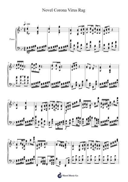 Novel Corona Virus Rag Sheet Music by Steve Kendall-Arr.Billel Samry