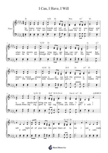 I Can, I Have, I Will Sheet Music by Kyla Rowland-Arr.Bowmag