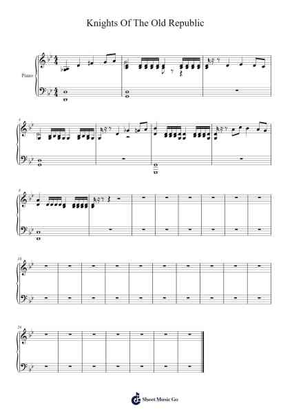 Knights Of The Old Republic Sheet Music by Jeremy Soule-Arr.Derion