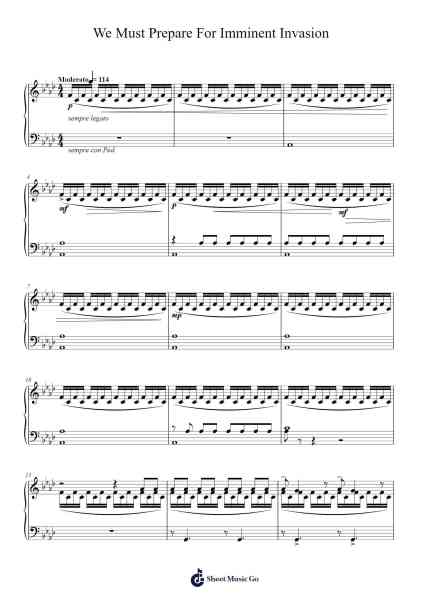 We Must Prepare For Imminent Invasion Sheet Music by Dario Marianelli-Arr.Yedle Adelo
