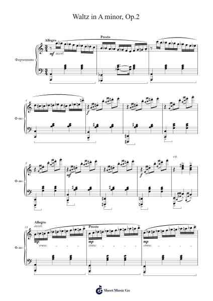 Waltz in A Minor, Op.2 Sheet Music by Халітов Марат-Arr.Louiste