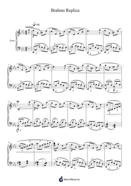 Brahms Replica Sheet Music by Birsper-Arr.Sysham