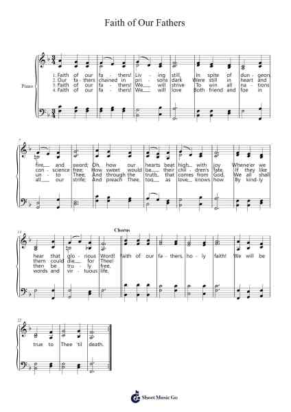 Faith of Our Fathers Sheet Music by James George Walton-Arr.Pulborg Ridean