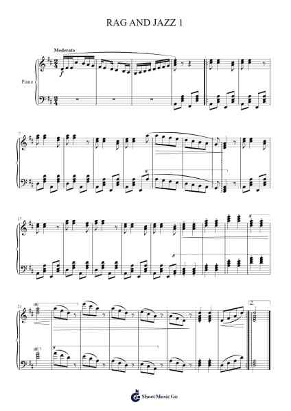 RAG AND JAZZ 1 Sheet Music by Megthia Rucrofts-Arr.Temchell Thompro