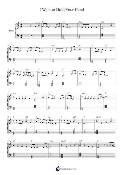 I Want to Hold Your Hand Sheet Music by John Lennon-Arr.Payrusk