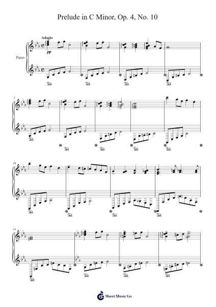 Prelude in C Minor, Op. 4, No. 10 Sheet Music by Abble8002-Arr.Janejill Mooca