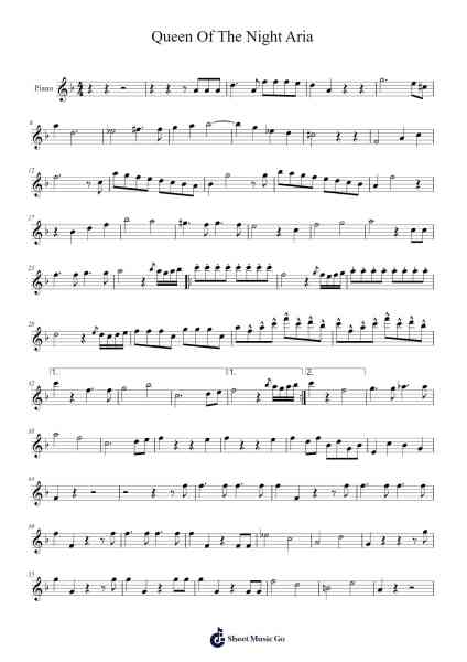 Queen of the Night Aria from The Magic Flute, K. 620 Sheet Music by Wolfgang Amadeus Mozart-Arr.Vingai Parryl