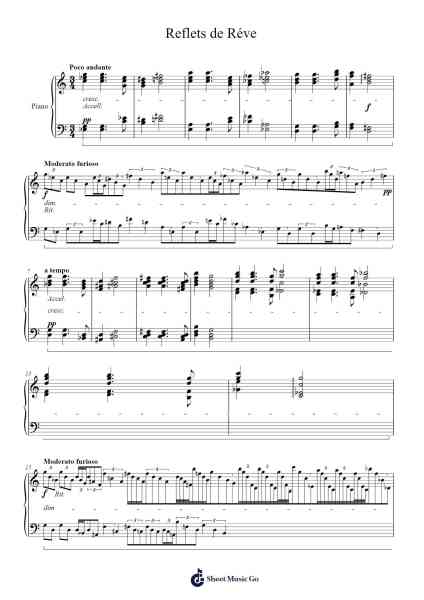 Reflets dans l'eau Sheet Music by Seymen Toptan-Arr.Huwat Cookenand
