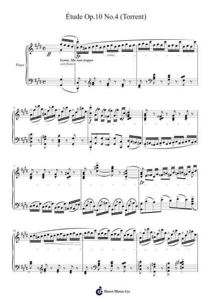 Étude Op. 10 No. 4 in C-sharp Minor, 'Torrent' Sheet Music by Frédéric Chopin-Arr.Chamtra