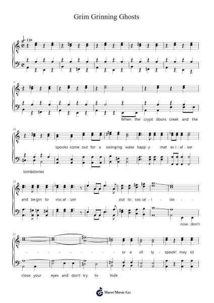 Grim Grinning Ghosts โน้ตเพลงโดย Buddy Baker-Arr.Kepmill Rexbloor
