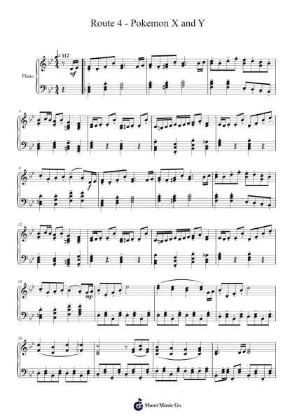 Route 4 - Pokemon X and Y Sheet Music by Shota Kageyama-Arr.Hudvic Nolip