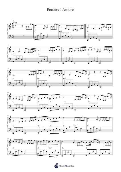 Perdere l'Amore Sheet Music by Massimo Ranieri-Arr.Mcdel Auriah
