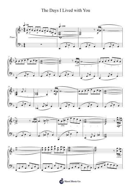The Days I Lived with You Sheet Music by Masao Aichi-Arr.Aumeo Glennrine