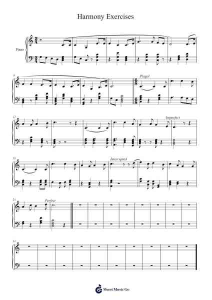 Harmony Exercises Sheet Music by jiminsjamss-Arr.Cherlius Bunearl