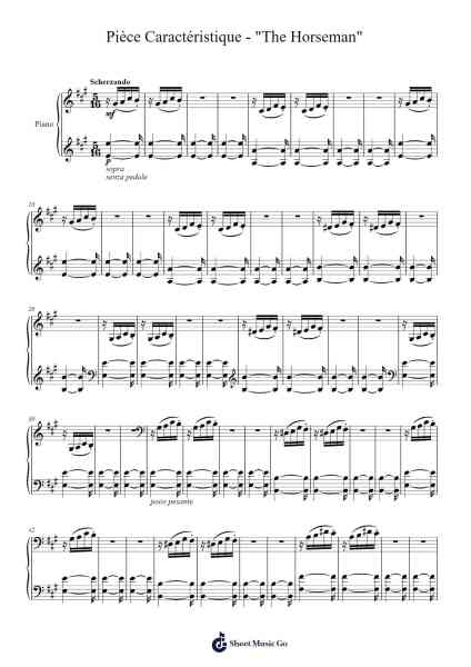 Pièce Caractéristique in A Major, Op. 1 No. 2 "The Horseman" Sheet Music by Joseph Xie-Arr.Hudcie Rhoclark