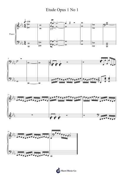 Etude Opus 1 No 1 樂譜由 undefined - 編曲 Bardries Popelroy