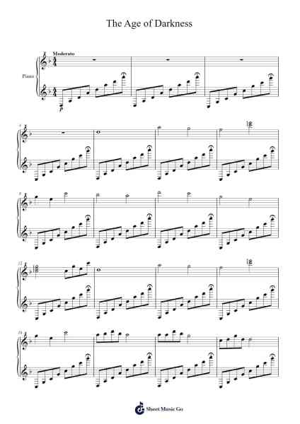 The Age of Darkness Sheet Music by Cian-Arr.Reywood