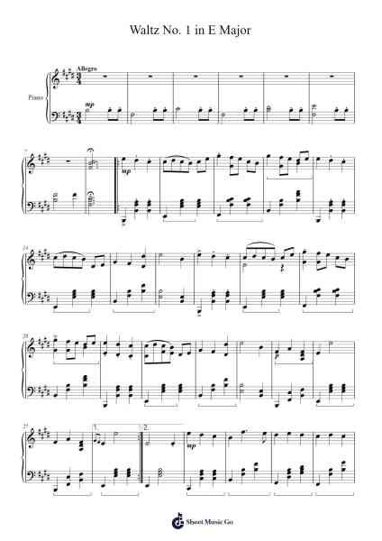 Waltz No. 1 in E Major Sheet Music by Nauni Singh-Arr.Ivescan Nelral