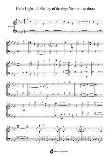 Little Light - A Medley of destiny: Year one to three 樂譜由 undefined - 編曲 Caelance