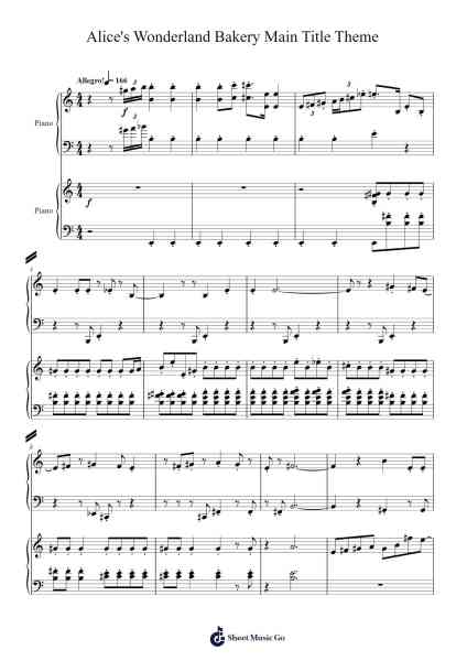 Alice's Wonderland Bakery Main Title Theme 樂譜由 John Kavanaugh/Chelsea Beyl - 編曲 Cromon Annlvis