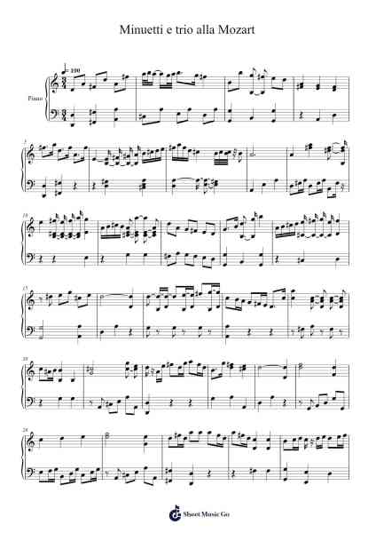 Minuetti e Trio "Alla Mozart" Sheet Music by Jacques G. Buvat-Arr.Haletra Kimstone