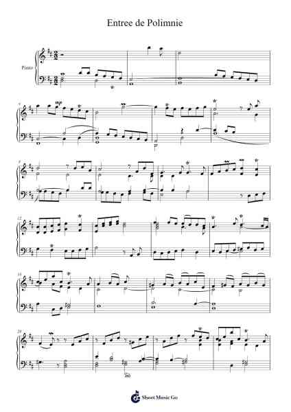 Entrée de Polymnie Sheet Music by Jean-Philippe Rameau-Arr.Canzel