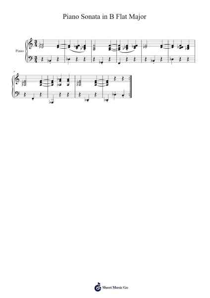 Piano Sonata in B Flat Major Sheet Music by Franz Schubert-Arr.Janedo