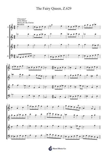 The Fairy Queen, Z.629 Sheet Music by Henry Purcell-Arr.Toddgail