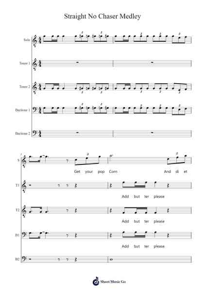 Straight No Chaser Medley Sheet Music by Thelonious Monk-Arr.Lesdes Sadel