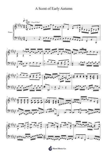 A Scent of Early Autumn Sheet Music by Toursbur-Arr.Morsedric
