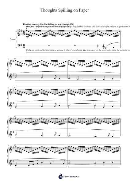 Thoughts Spilling on Paper - A Study Sheet Music by José-Daniel Martínez-Miranda-Arr.Roykiel