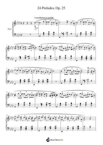 24 Preludes in A-flat Major, Op. 25 Sheet Music by Mireed Rhystwain-Arr.Halrald