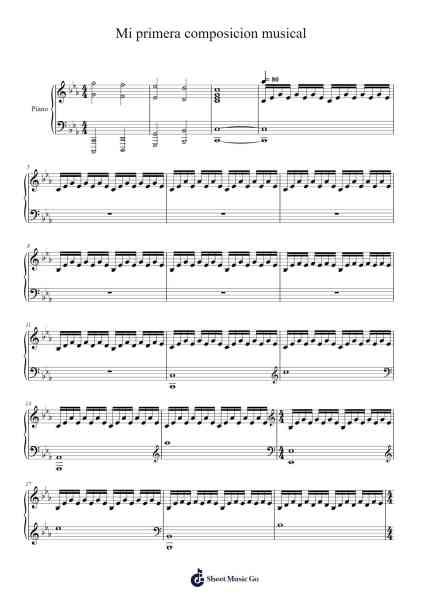 Mi primera composicion musical Sheet Music by Xanrwood Quinning-Arr.Pulborg Ridean
