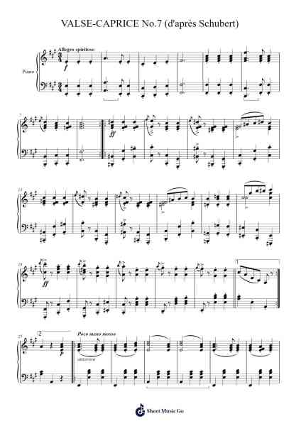 Valses-Caprices d'après Schubert, S. 427 No. 7 Sheet Music by Franz Liszt-Arr.Wolian