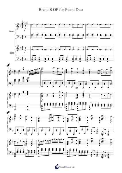 Blend S OP for Piano Duo Sheet Music by Bushboyce Maudjah-Arr.Halemorse