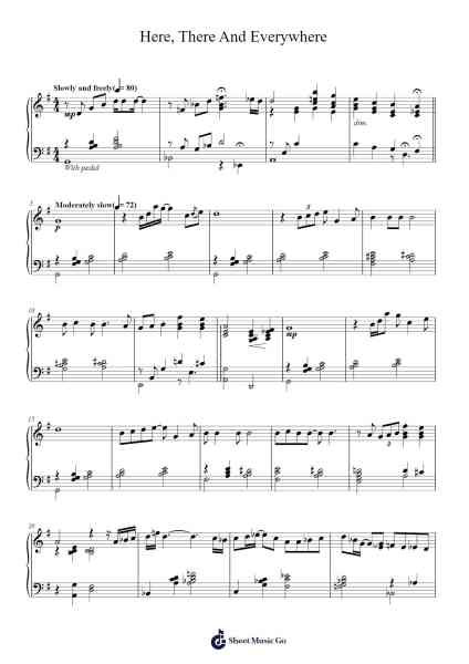 Here, There And Everywhere Sheet Music by The Beatles-Arr.Bridrian