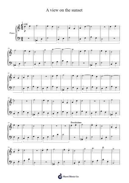 A view on the sunset - Housing Music Sheet Music by Birald-Arr.Bysey Truwood