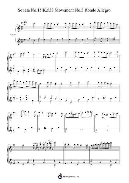 Sonata No. 15 in F Major, K. 533/494: III. Rondo: Allegro Sheet Music by TheHymnPlayer01-Arr.Dileste Conloyd