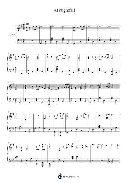 At Nightfall Sheet Music by Yuki Kajiura-Arr.Mollnie Sampham